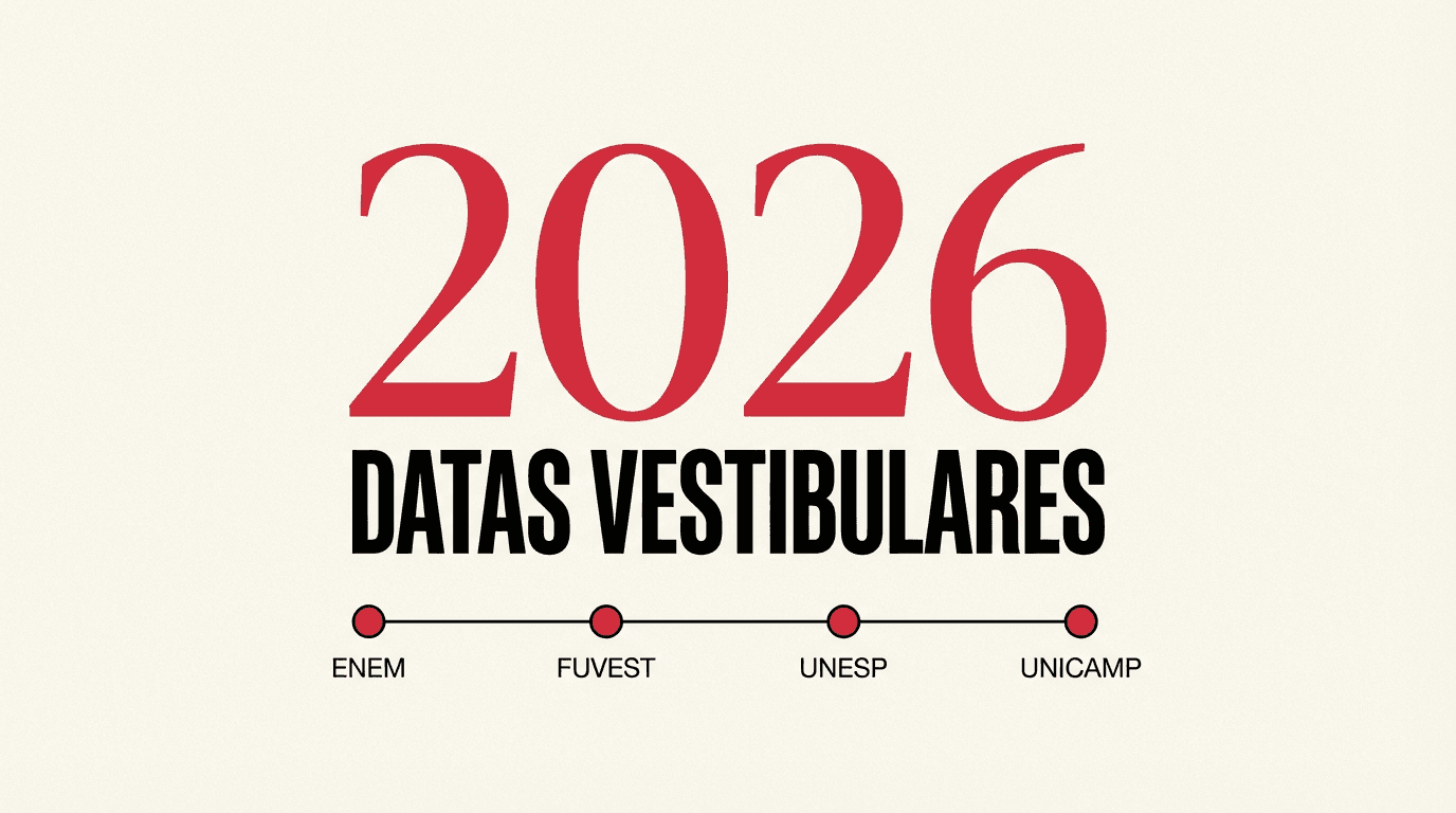 Calendário completo: todas as datas do ENEM e dos vestibulares que você não pode perder em 2026 e 2027