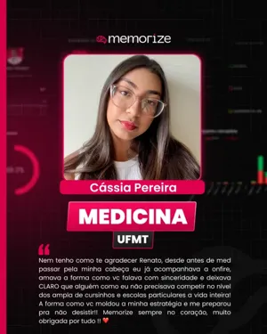Card de aluno aprovado em Medicina