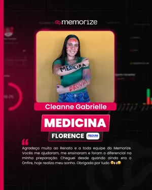 Card de aluno aprovado em Medicina