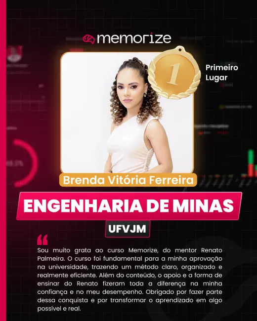 Depoimento de aluno aprovado do Memorize