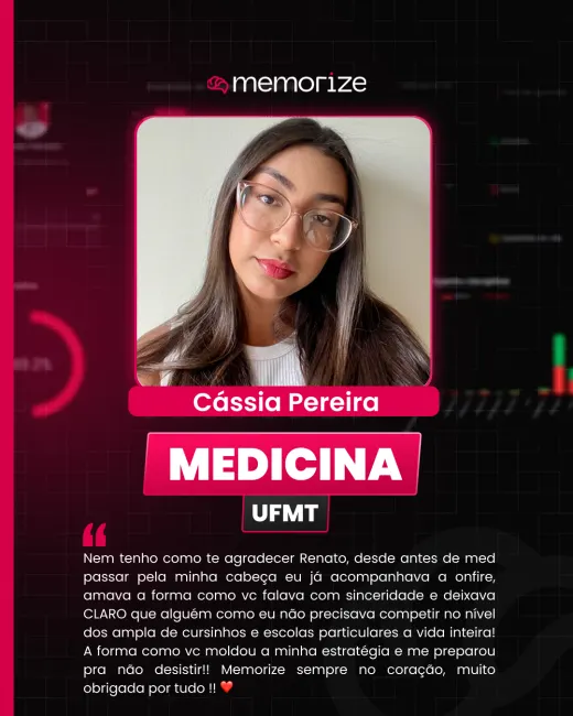 Depoimento de aluno aprovado do Memorize