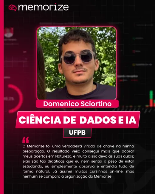 Depoimento de aluno aprovado do Memorize