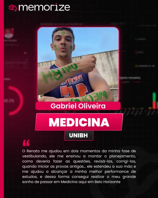 Depoimento de aluno aprovado do Memorize